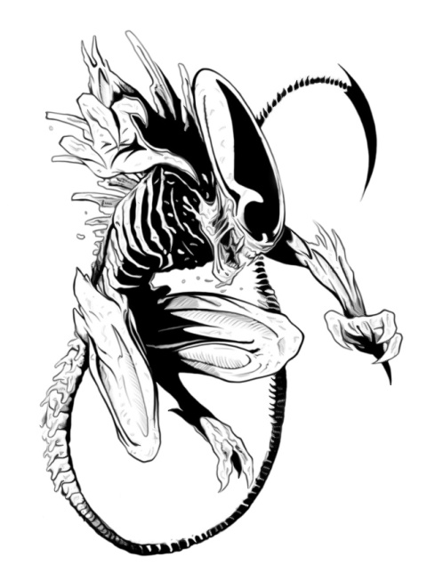 Tetovaa aliena, malo stilizirana da lii na neku formu zmaja