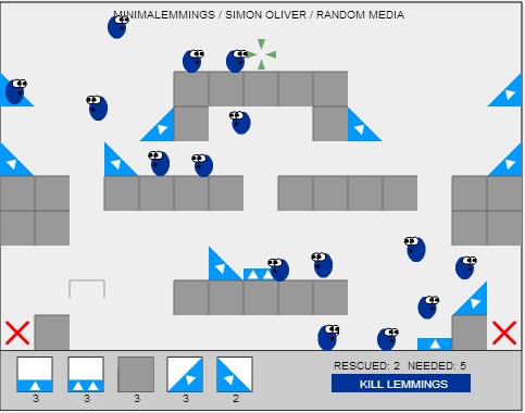 Minima Lemmings - igra s leminzima